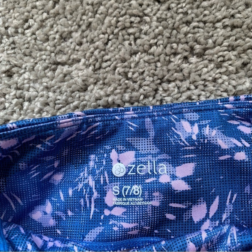 Zella Girls Blue Pink Patterned Leggings Size Small 7-8 - Picture 3 of 5